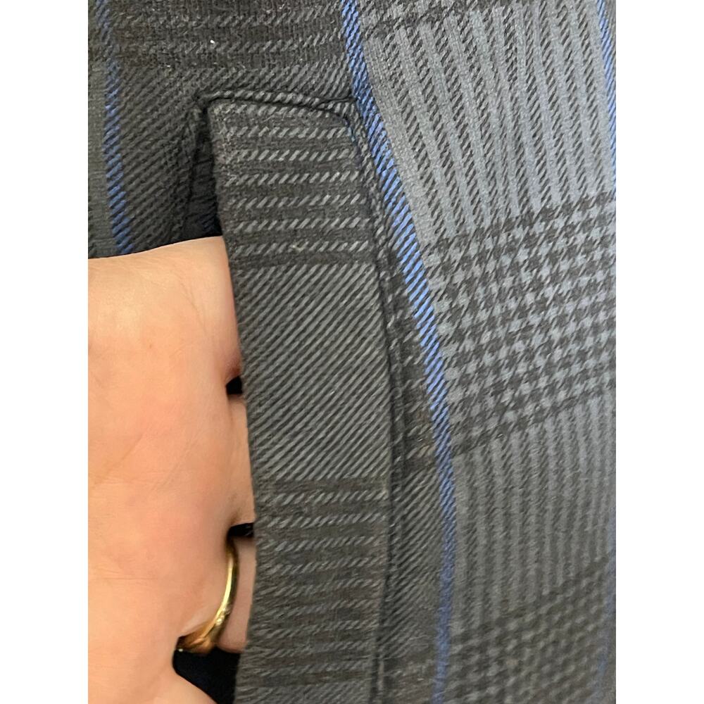 Yago Sweatshirt Jacket Mens X-Large XL Plaid Full Zip Hoodie Blue Black - Picture 3 of 9
